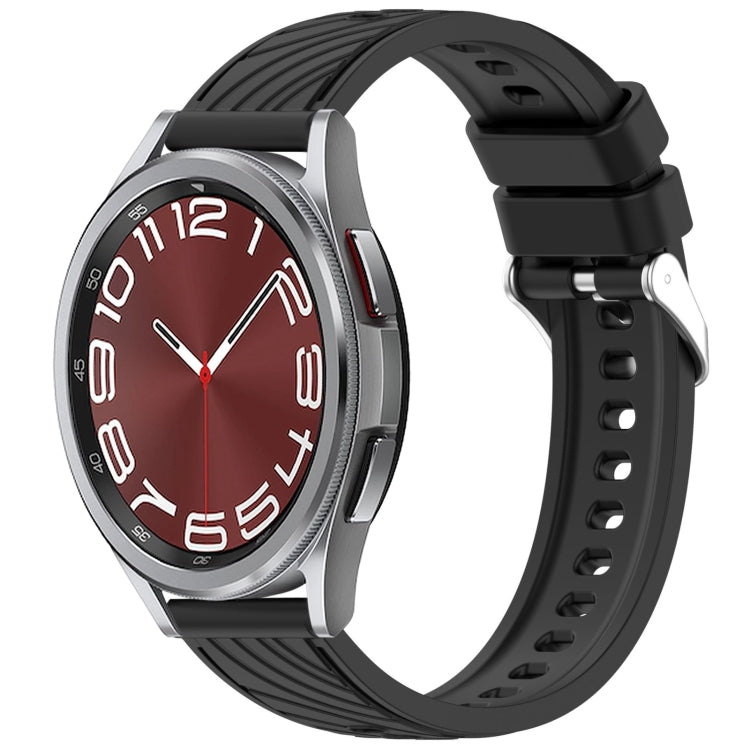 Stripe Texture Silicone 20mm Watch Band, For Samsung Galaxy Watch 6 44mm, For Samsung Galaxy Watch 6 40mm, For Samsung Galaxy Watch 6 Classic 43mm, For Samsung Galaxy Watch5 Pro Golf Edition