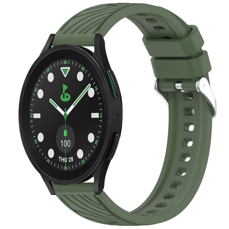 Stripe Texture Silicone 20mm Watch Band, For Samsung Galaxy Watch 6 44mm, For Samsung Galaxy Watch 6 40mm, For Samsung Galaxy Watch 6 Classic 43mm, For Samsung Galaxy Watch5 Pro Golf Edition
