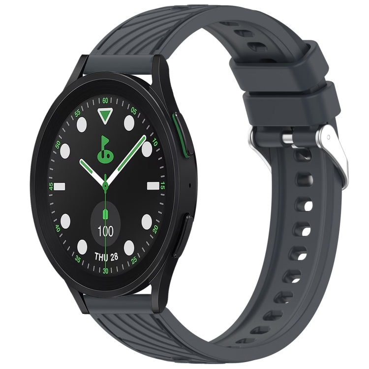 Stripe Texture Silicone 20mm Watch Band, For Samsung Galaxy Watch 6 44mm, For Samsung Galaxy Watch 6 40mm, For Samsung Galaxy Watch 6 Classic 43mm, For Samsung Galaxy Watch5 Pro Golf Edition
