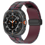 For Samsung Galaxy Watch Ultra 47mm Magnetic Folding Buckle Silicone Watch Band