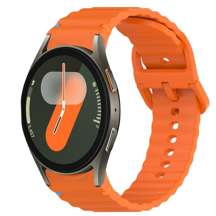Wavy Grain Stitched Quick Release Silicone Watch Band, For Samsung Galaxy Watch FE 40mm, For Samsung Galaxy Watch 7 44mm, For Samsung Galaxy Watch 7 40mm, For Samsung Galaxy Watch 6 Classic 47mm