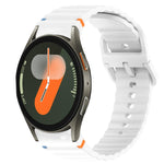 Wavy Grain Stitched Quick Release Silicone Watch Band, For Samsung Galaxy Watch FE 40mm, For Samsung Galaxy Watch 7 44mm, For Samsung Galaxy Watch 7 40mm, For Samsung Galaxy Watch 6 Classic 47mm