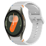 Wavy Grain Stitched Quick Release Silicone Watch Band, For Samsung Galaxy Watch FE 40mm, For Samsung Galaxy Watch 7 44mm, For Samsung Galaxy Watch 7 40mm, For Samsung Galaxy Watch 6 Classic 47mm