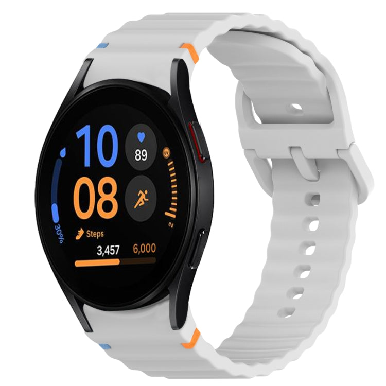 Wavy Grain Stitched Quick Release Silicone Watch Band, For Samsung Galaxy Watch FE 40mm, For Samsung Galaxy Watch 7 44mm, For Samsung Galaxy Watch 7 40mm, For Samsung Galaxy Watch 6 Classic 47mm