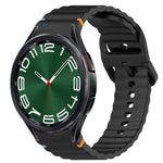 Wavy Grain Stitched Quick Release Silicone Watch Band, For Samsung Galaxy Watch FE 40mm, For Samsung Galaxy Watch 7 44mm, For Samsung Galaxy Watch 7 40mm, For Samsung Galaxy Watch 6 Classic 47mm