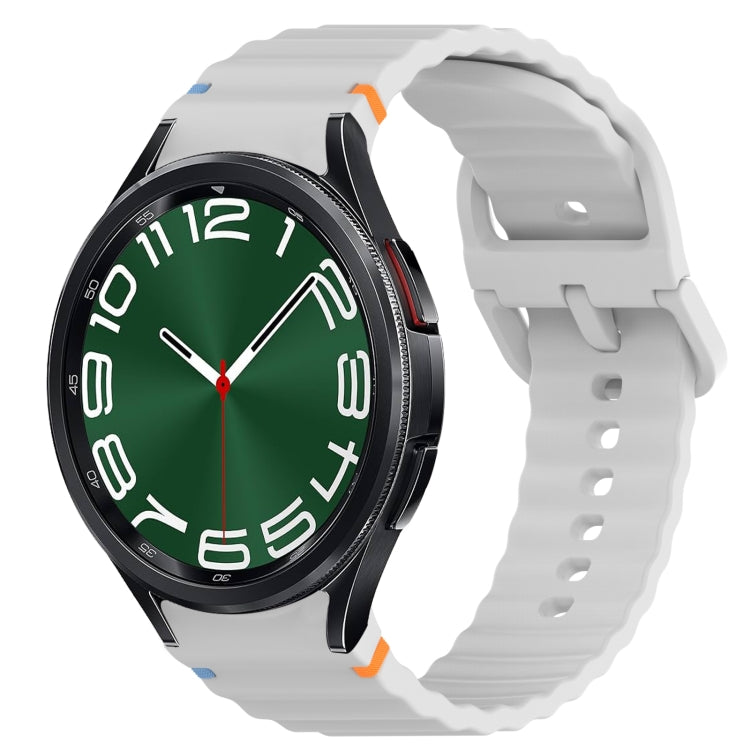 Wavy Grain Stitched Quick Release Silicone Watch Band, For Samsung Galaxy Watch 6 44mm, For Samsung Galaxy Watch 6 40mm, For Samsung Galaxy Watch 6 Classic 43mm, For Samsung Galaxy Watch 5 Pro Golf Edition