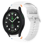 Wavy Grain Stitched Quick Release Silicone Watch Band, For Samsung Galaxy Watch 6 44mm, For Samsung Galaxy Watch 6 40mm, For Samsung Galaxy Watch 6 Classic 43mm, For Samsung Galaxy Watch 5 Pro Golf Edition