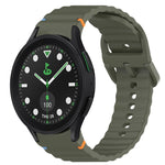 Wavy Grain Stitched Quick Release Silicone Watch Band, For Samsung Galaxy Watch 6 44mm, For Samsung Galaxy Watch 6 40mm, For Samsung Galaxy Watch 6 Classic 43mm, For Samsung Galaxy Watch 5 Pro Golf Edition