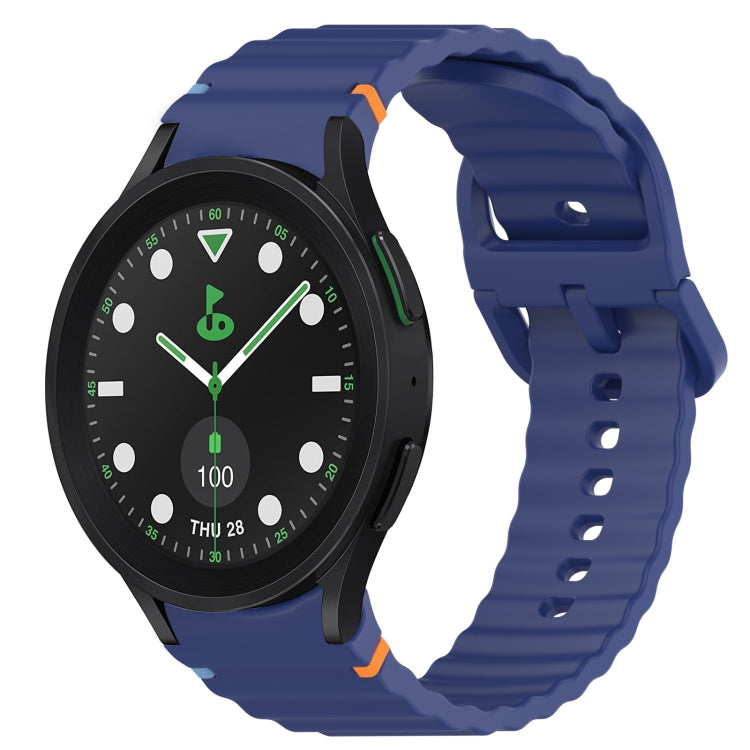 Wavy Grain Stitched Quick Release Silicone Watch Band, For Samsung Galaxy Watch 6 44mm, For Samsung Galaxy Watch 6 40mm, For Samsung Galaxy Watch 6 Classic 43mm, For Samsung Galaxy Watch 5 Pro Golf Edition