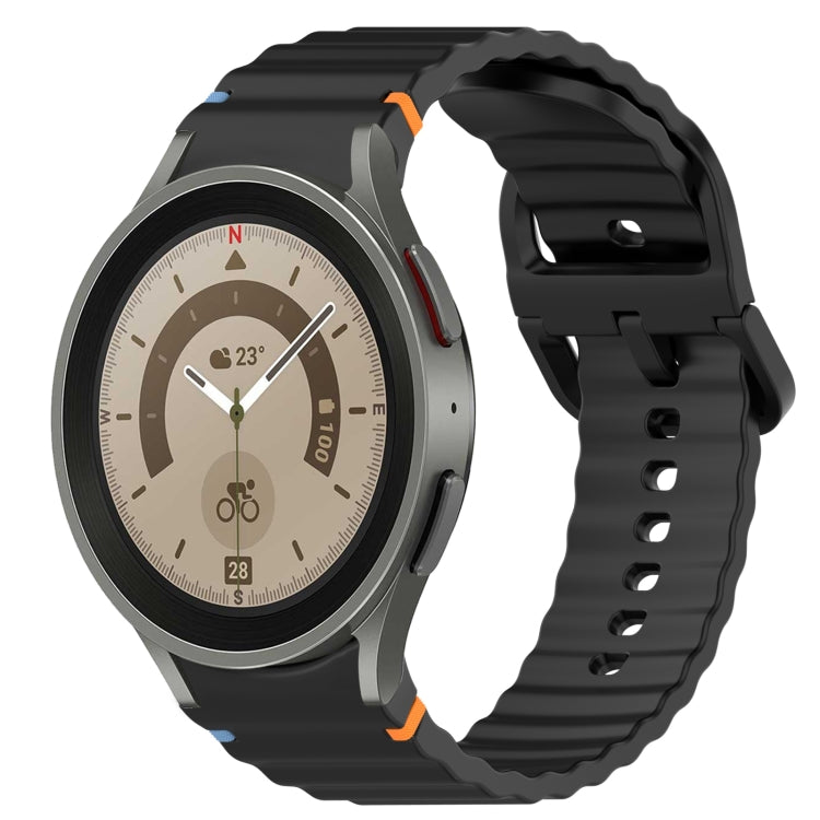 Wavy Grain Stitched Quick Release Silicone Watch Band, For Samsung Galaxy Watch 5 Golf Edition, For Samsung Galaxy Watch 5  44mm, For Samsung Galaxy Watch 5 Pro  45mm, For Samsung Galaxy Watch 5  40mm