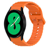 Wavy Grain Stitched Quick Release Silicone Watch Band, For Samsung Galaxy Watch 4 44mm, For Samsung Galaxy Watch 4 40mm, For Samsung  Galaxy Watch 4 Classic 46mm, For Samsung  Galaxy Watch 4 Classic 42mm