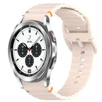 Wavy Grain Stitched Quick Release Silicone Watch Band, For Samsung Galaxy Watch 4 44mm, For Samsung Galaxy Watch 4 40mm, For Samsung  Galaxy Watch 4 Classic 46mm, For Samsung  Galaxy Watch 4 Classic 42mm