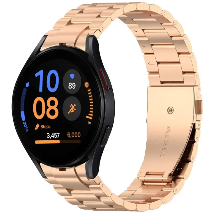 Three Beads Button Quick Release Metal Watch Band, For Samsung Galaxy Watch FE 40mm, For Samsung Galaxy Watch 7 40 / 44mm, For Samsung Galaxy Watch 6 Classic 43 / 47mm, For Samsung Galaxy Watch 6  40 / 44mm, For Samsung Galaxy Watch 5 40 / 44mm        ...