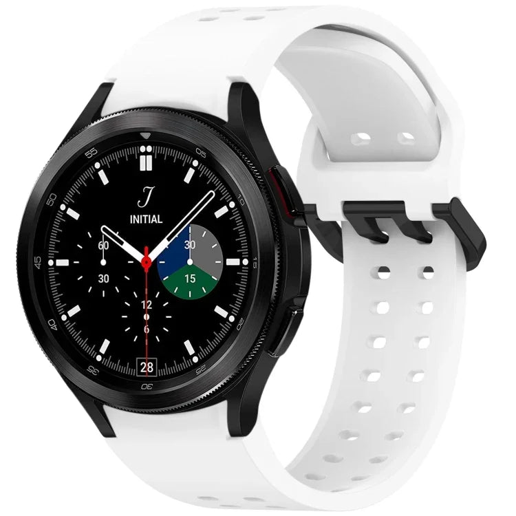 Diplopore Button Quick Release Silicone Watch Band, For Samsung Galaxy Watch 4 40 / 44mm, For Samsung Galaxy Watch 4 Classic 42 / 46mm