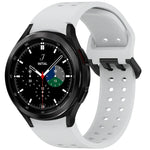 Diplopore Button Quick Release Silicone Watch Band, For Samsung Galaxy Watch 4 40 / 44mm, For Samsung Galaxy Watch 4 Classic 42 / 46mm