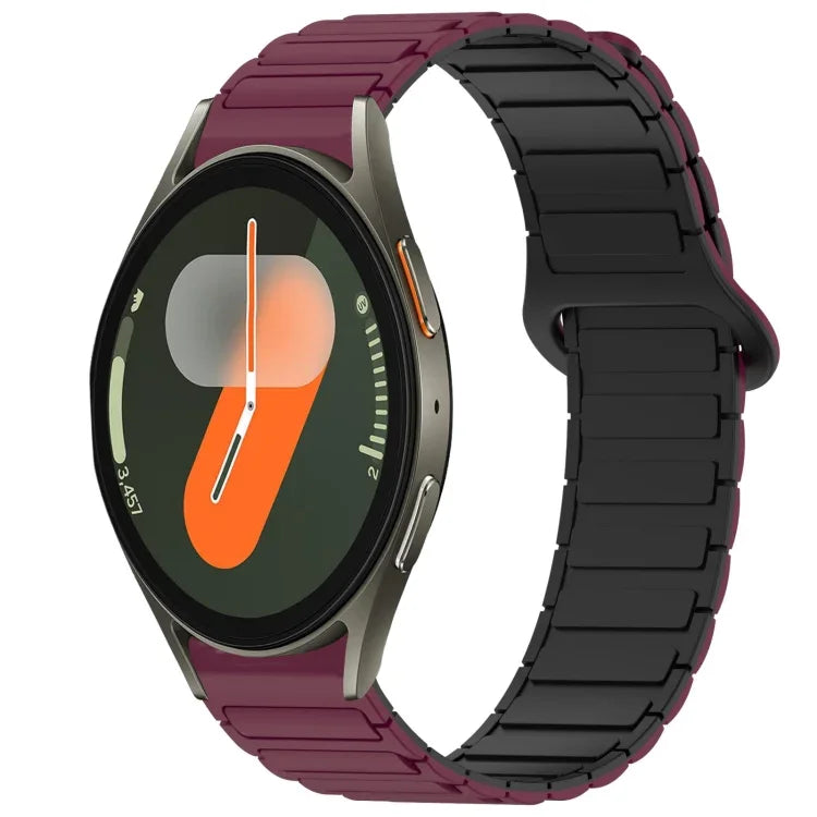 Dual Color Magnetic Buckle Silicone Watch Band, For Samsung Galaxy Watch 7 40 / 44mm