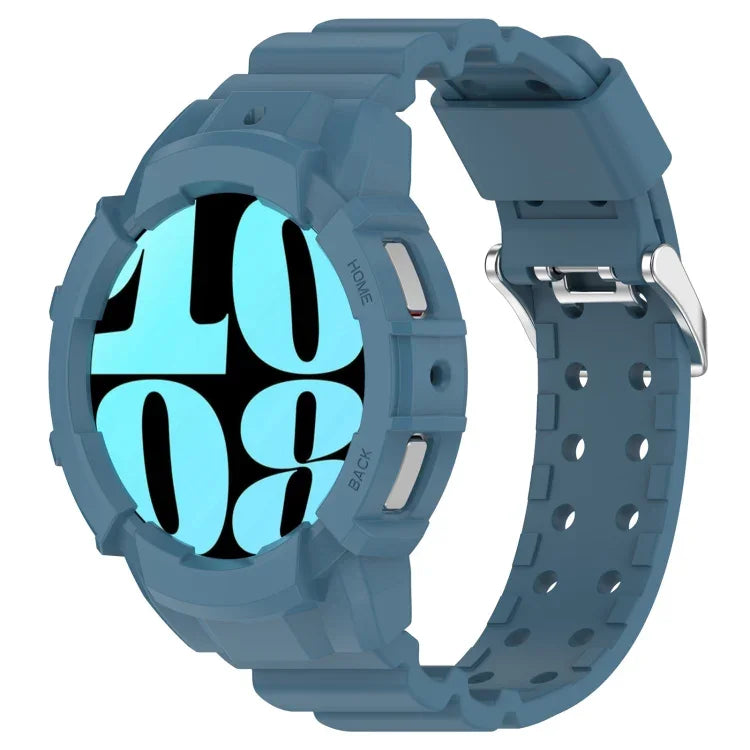 Armor Silicone Watch Band with Watch Case Set, For Samsung Galaxy Watch 7 44mm, For Samsung Galaxy Watch 7 40mm