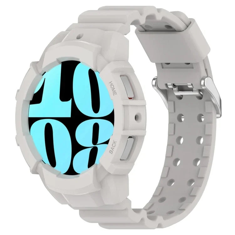Armor Silicone Watch Band with Watch Case Set, For Samsung Galaxy Watch 7 44mm, For Samsung Galaxy Watch 7 40mm