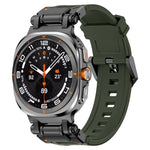 Black Connector Quick Release Silicone Watch Band, For Samsung Galaxy Watch Ultra 47mm / Ultra 2025