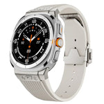 Titanium Connector Silver Buckle Silicone Watch Band, For Samsung Galaxy Watch Ultra 47mm / Ultra 2025