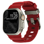 Wild Path Grey Buckle Thickened Silicone Watch Band, For Apple Watch 46mm / 49mm / 45mm / 44mm