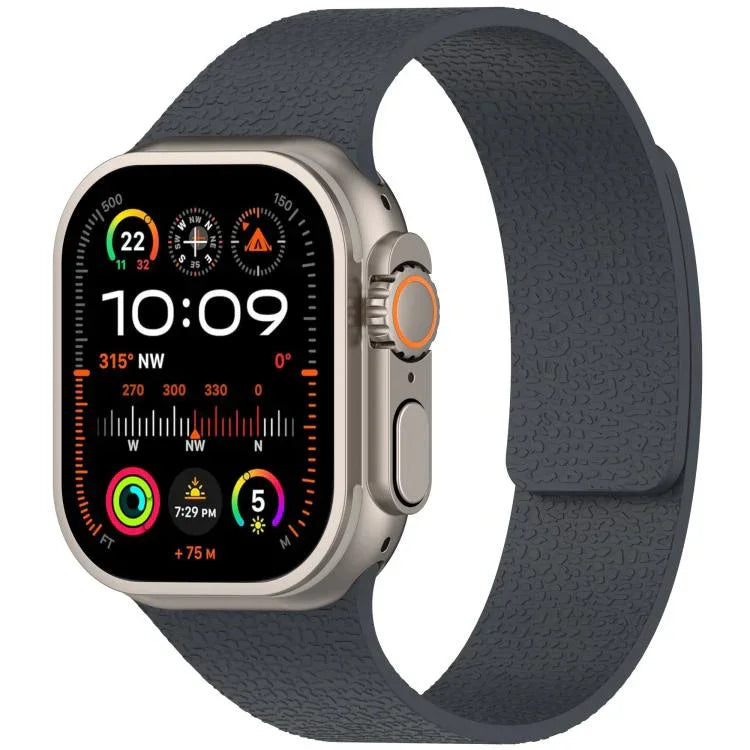 Litchi Texture Magnetic Silicone Watch Band, For Apple Watch 46mm / 49mm / 45mm / 44mm, For Apple Watch 42mm / 41mm / 40mm / 38mm