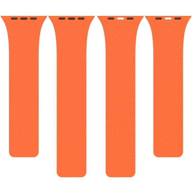 Litchi Texture Magnetic Silicone Watch Band, For Apple Watch 46mm / 49mm / 45mm / 44mm, For Apple Watch 42mm / 41mm / 40mm / 38mm