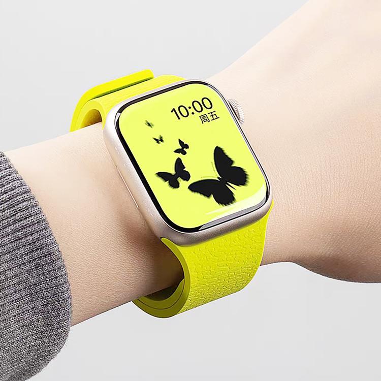 Litchi Texture Magnetic Silicone Watch Band, For Apple Watch 46mm / 49mm / 45mm / 44mm, For Apple Watch 42mm / 41mm / 40mm / 38mm