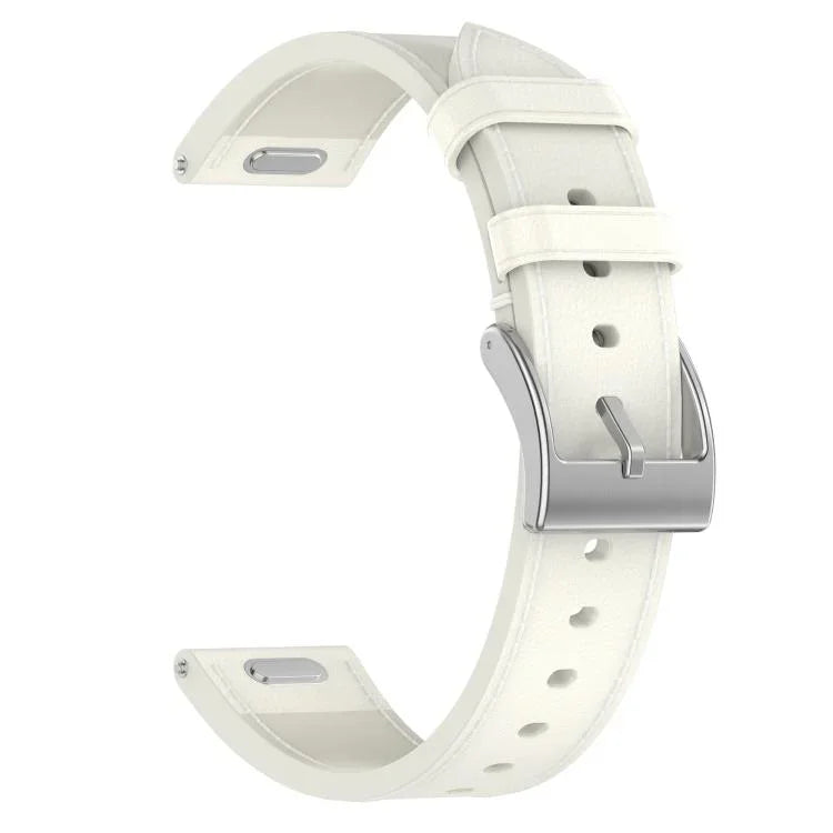 Press Button 22mm Leather Watch Band, For Samsung Galaxy Watch3 45mm