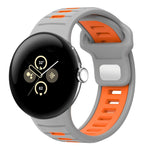Two Color Reverse Buckle Silicone Watch Band, For Google Pixel Watch 4 / Watch 3 45mm