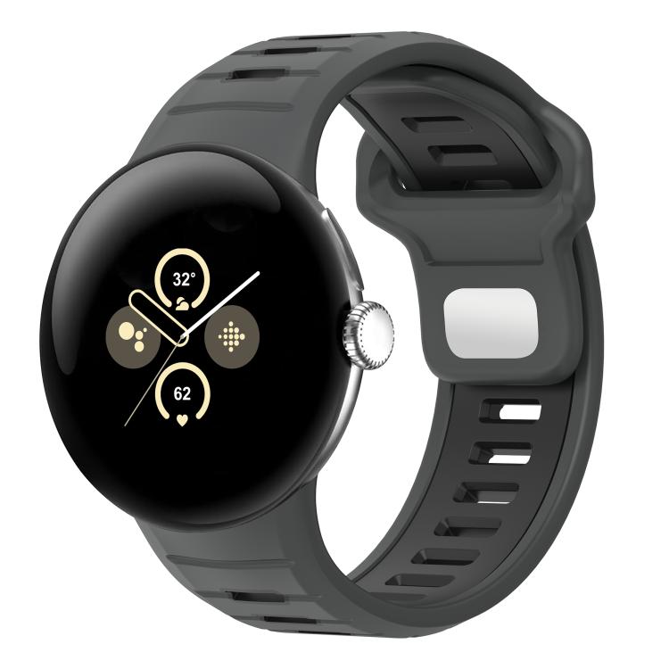 Two Color Reverse Buckle Silicone Watch Band, For Google Pixel Watch 4 / Watch 3 45mm