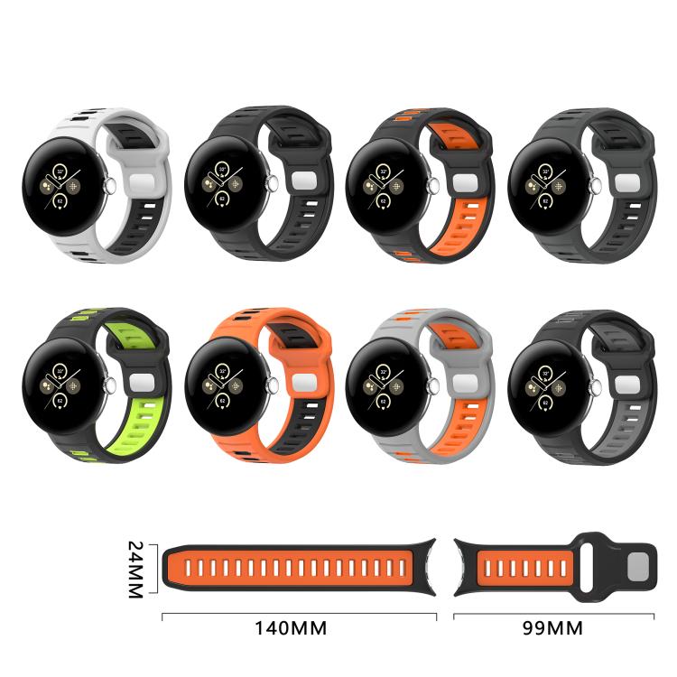 Two Color Reverse Buckle Silicone Watch Band, For Google Pixel Watch 4 / Watch 3 45mm