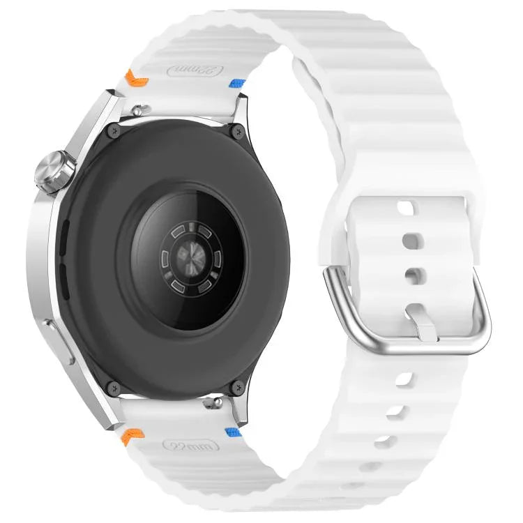 Wavy Grain Stitched 20mm Silicone Watch Band, For Samsung Galaxy Watch 7 40 / 44mm