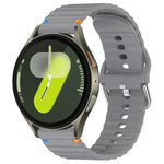 Wavy Grain Stitched 20mm Silicone Watch Band, For Samsung Galaxy Watch 7 40 / 44mm