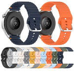 Wavy Grain Stitched 20mm Silicone Watch Band, For Samsung Galaxy Watch 7 40 / 44mm