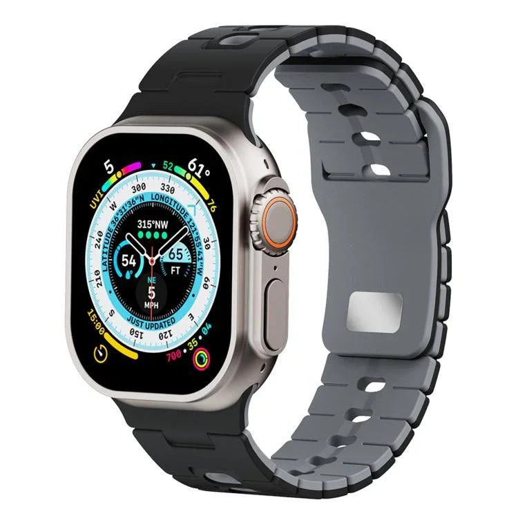 Two Tone Silicone Watch Band, For Apple Watch 46mm / 49mm / 45mm / 44mm, For Apple Watch 42mm / 41mm / 40mm / 38mm