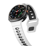 Horizontal Stripes Reverse Buckle Silicone Watch Band, For Samsung Galaxy Watch Ultra 47mm / Ultra 2025