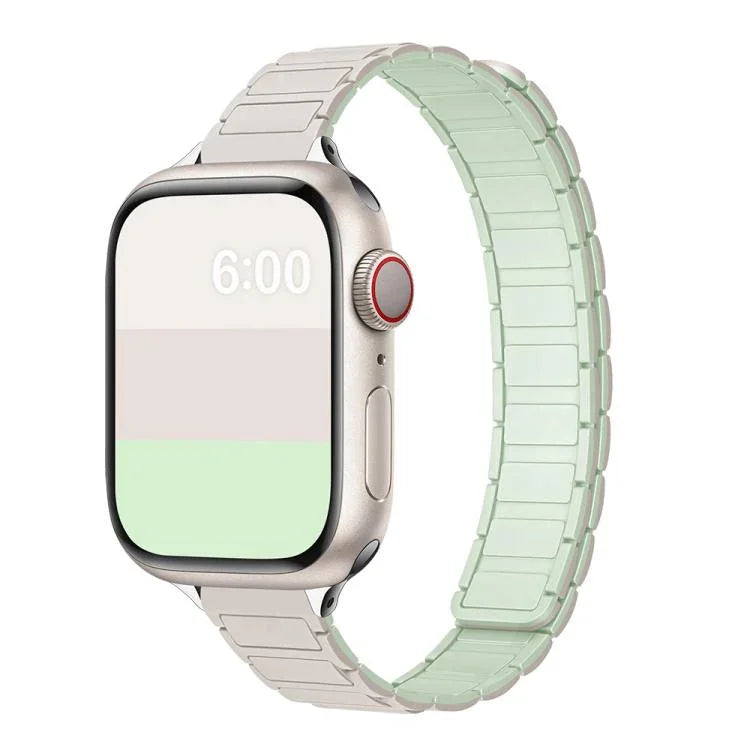 Tri-beads I-shaped Slim Magnetic Silicone Watch Band, For Apple Watch 46mm / 49mm / 45mm / 44mm, For Apple Watch 42mm / 41mm / 40mm / 38mm