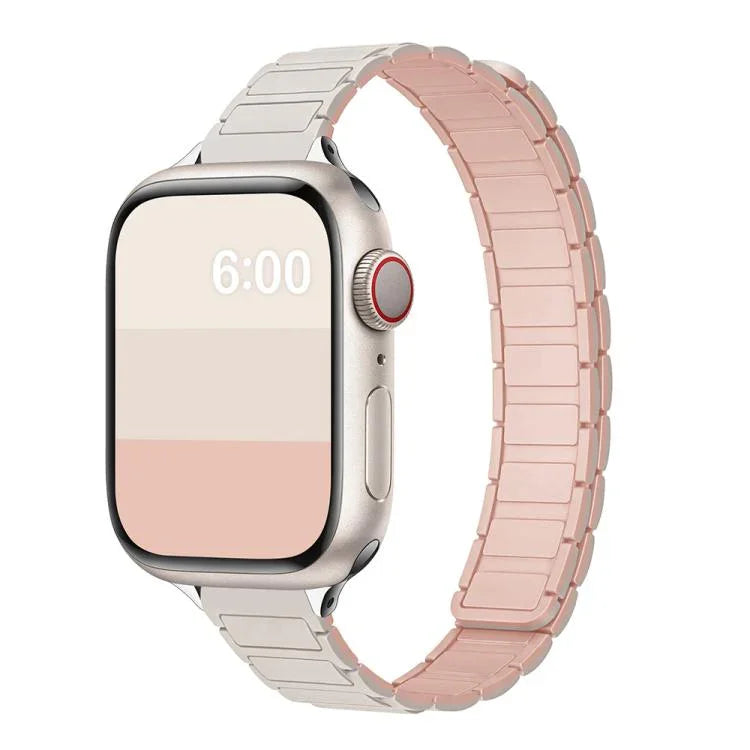 Tri-beads I-shaped Slim Magnetic Silicone Watch Band, For Apple Watch 46mm / 49mm / 45mm / 44mm, For Apple Watch 42mm / 41mm / 40mm / 38mm