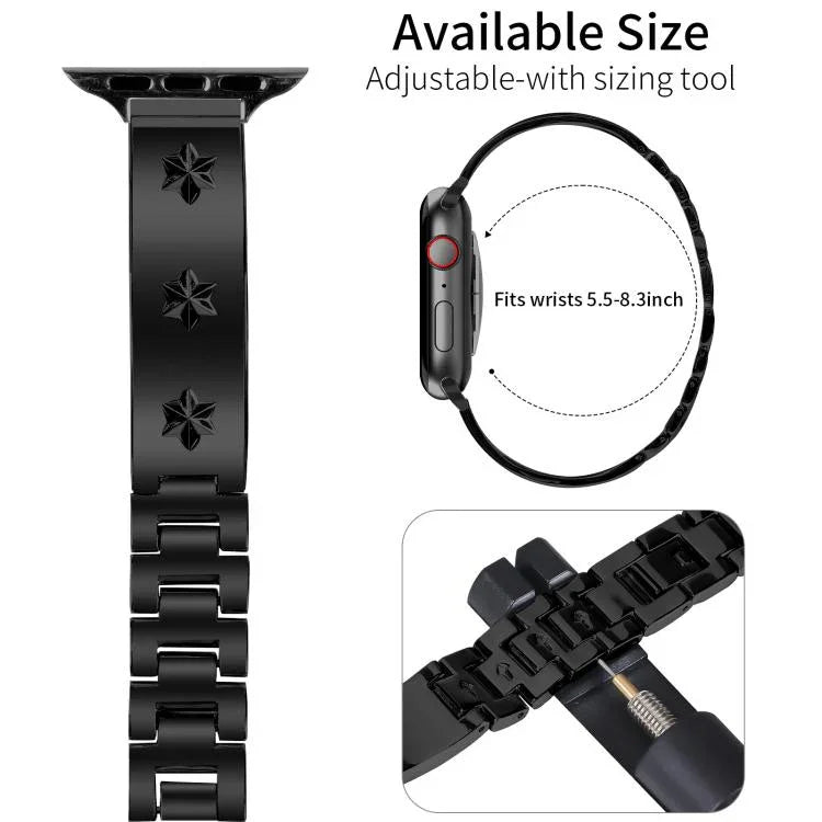 Snowflake Petals Bracelet Metal Watch Band, For Apple Watch 46mm / 49mm / 45mm / 44mm, For Apple Watch 42mm / 41mm / 40mm / 38mm