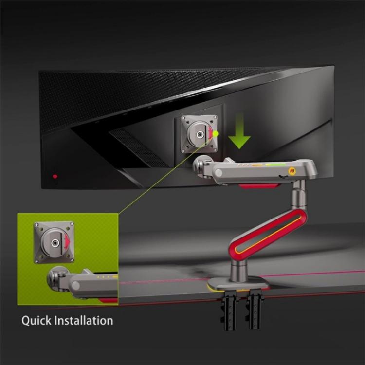 NORTH BAYOU L60 RGB Light Desk Mount Bracket 32-60 Inch Gaming Monitor Arm Stand, L60