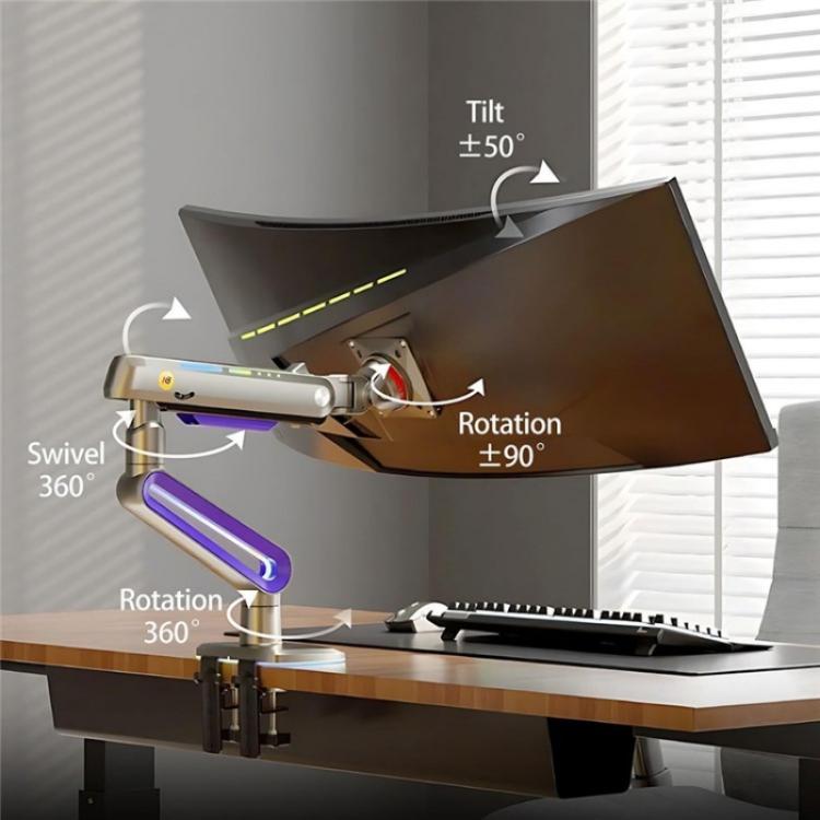 NORTH BAYOU G70 Height Adjustable Desktop Mount Mechanical Spring Gaming Monitor Stand, G70