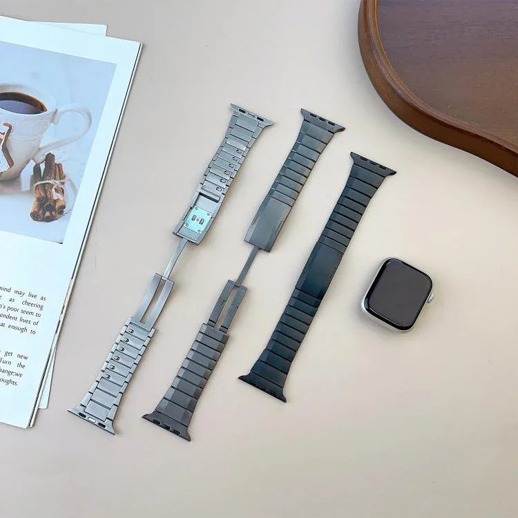Curved Side Detachable Stainless Steel Watch Band, For Apple Watch 46mm / 49mm / 45mm / 44mm, For Apple Watch 42mm / 41mm / 40mm / 38mm