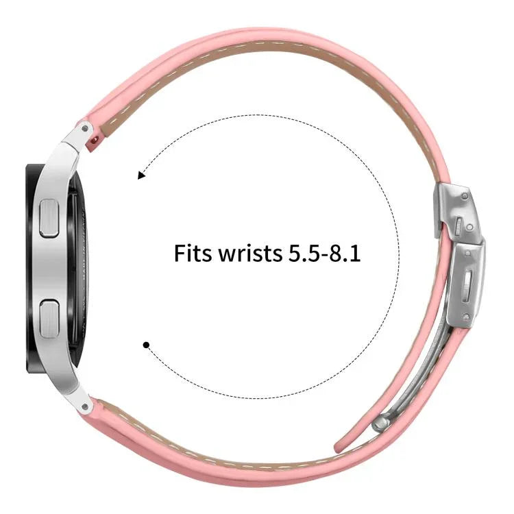 Lychee Texture Silver Turtle Back Buckle Leather Watch Band, For Samsung Galaxy Watch 7 40 / 44mm