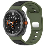 Reverse Buckle Two Color Silicone Watch Band, For Samsung Galaxy Watch8 / Watch8 Classic