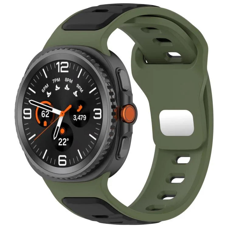 Reverse Buckle Two Color Silicone Watch Band, For Samsung Galaxy Watch8 / Watch8 Classic
