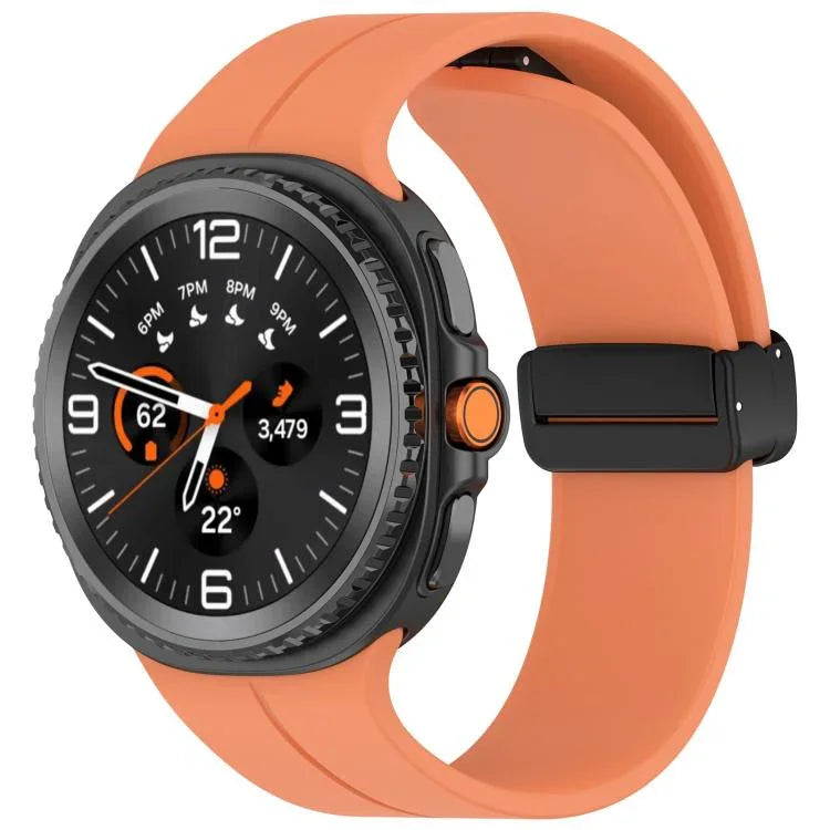 Folding Magnetic Buckle Silicone Watch Band, For Samsung Galaxy Watch8 / Watch8 Classic