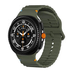 Wavy Grain Stitched Color Buckle Silicone Watch Band, For Samsung Galaxy Watch8 / Watch8 Classic