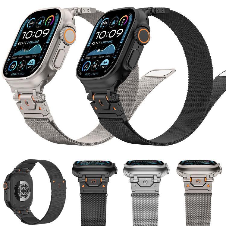 Milanese Steel Magnetic Watch Band, For Apple Watch 46mm / 49mm / 45mm / 44mm