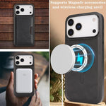 Kalebol Strong MagSafe Magnetic Two-Fold Card Bag Leather Phone Case, For iPhone 17 Pro Max, For iPhone 17 Pro, For iPhone 17, For iPhone Air